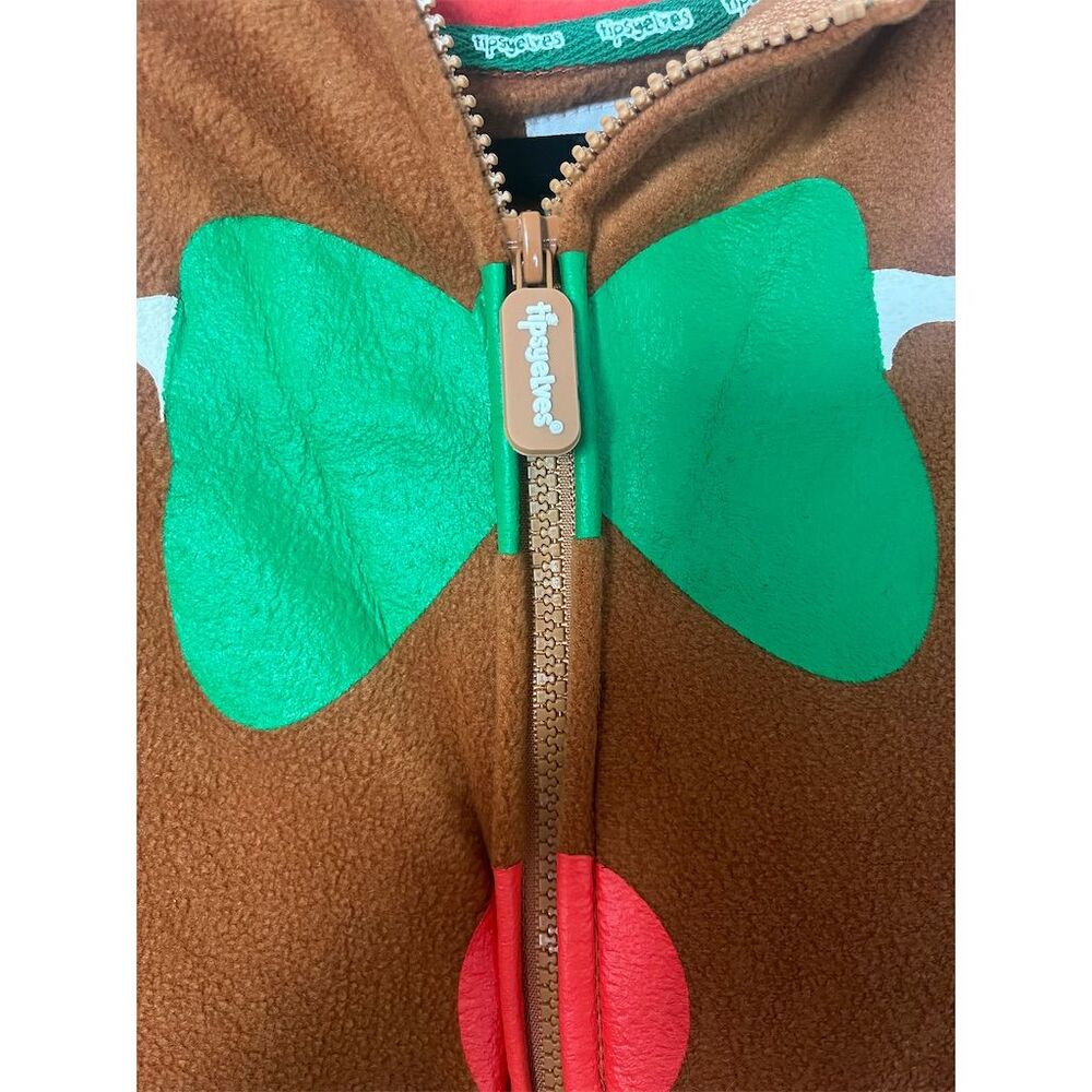 NWT Tipsy Elves Men's Gingerbread Man Jumpsuit Brown‎ Hooded Christmas - Picture 7 of 8